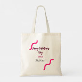 Happy Valentine's day pink black spiral bold lette Tote Bag (Achterkant)