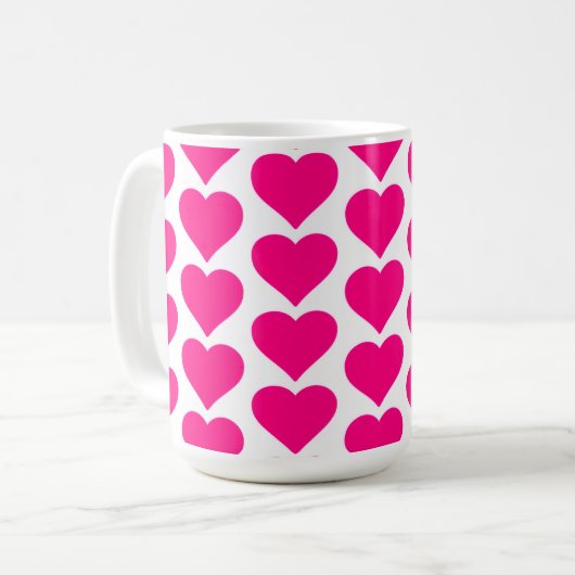 Happy Valentine's Day - pink heart accent Koffiemok (Voorkant links)