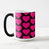 Happy Valentine's Day - pink heart accent Magische Mok (Links)