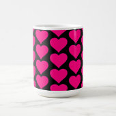 Happy Valentine's Day - pink heart accent Magische Mok (Midden)