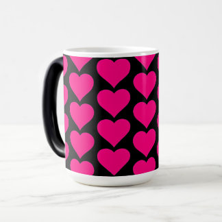 Happy Valentine's Day - pink heart accent Magische Mok