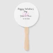 Happy Valentine's day pink heart bow name date sty Handwaaier (Achterkant)
