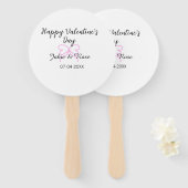 Happy Valentine's day pink heart bow name date sty Handwaaier (Voorkant en achterkant)