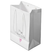 HAPPY VALENTINES DAY Pink Heart Sweet Love Medium Cadeauzakje (Voorkant Gekanteld)