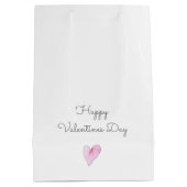 HAPPY VALENTINES DAY Pink Heart Sweet Love Medium Cadeauzakje (Achterkant)