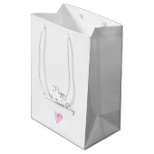 HAPPY VALENTINES DAY Pink Heart Sweet Love Medium Cadeauzakje (Achterkant Gekanteld)