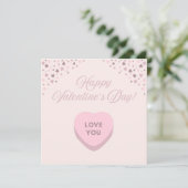 Happy Valentine's Day Pink Hearts Flat Kaart (Staand voorkant)