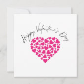 Happy Valentine's Day Pink Hearts Kaart (Voorkant)