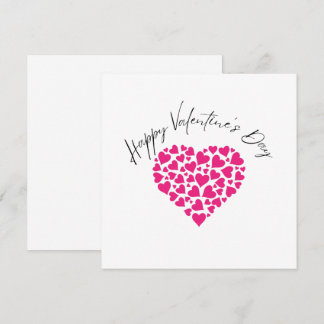 Happy Valentine's Day Pink Hearts Kaart