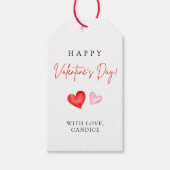 Happy Valentine's Day Pink & Red Hearts Cadeaulabel (Voorkant)