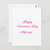Happy Valentine's day pink text name message Briefkaart (Voorkant / Achterkant)