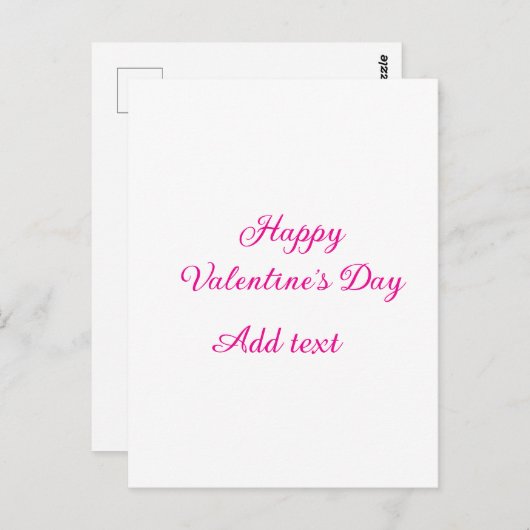 Happy Valentine's day pink text name message Briefkaart (Voorkant / Achterkant)