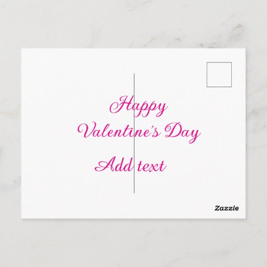 Happy Valentine's day pink text name message Briefkaart (Achterkant)