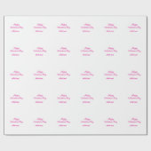 Happy Valentine's day pink text name message Cadeaupapier (Vlak)