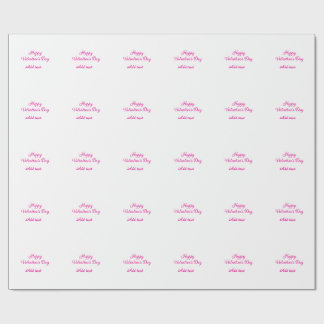 Happy Valentine's day pink text name message Cadeaupapier