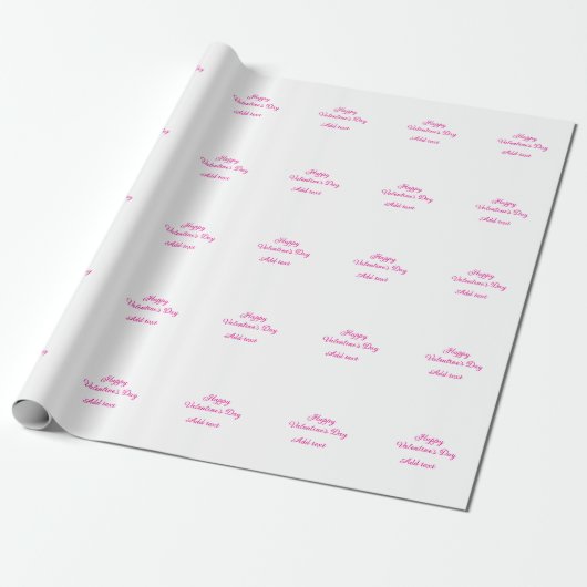 Happy Valentine's day pink text name message Cadeaupapier (Uitgerold)