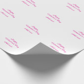 Happy Valentine's day pink text name message Cadeaupapier (Hoek)