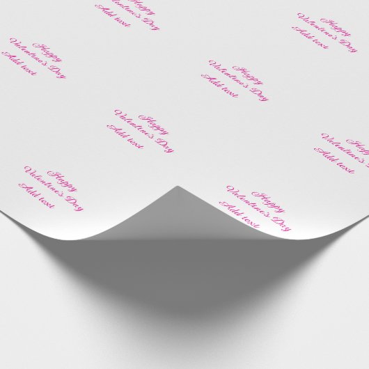 Happy Valentine's day pink text name message Cadeaupapier (Hoek)