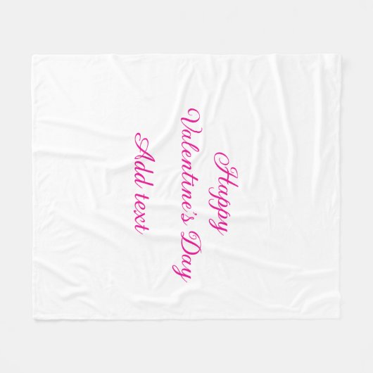 Happy Valentine's day pink text name message Fleece Deken (Voorkant (Horizontaal))