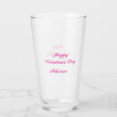 Happy Valentine's day pink text name message Glas (Achterkant)