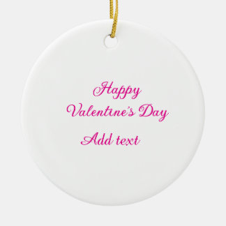 Happy Valentine's day pink text name message Keramisch Ornament