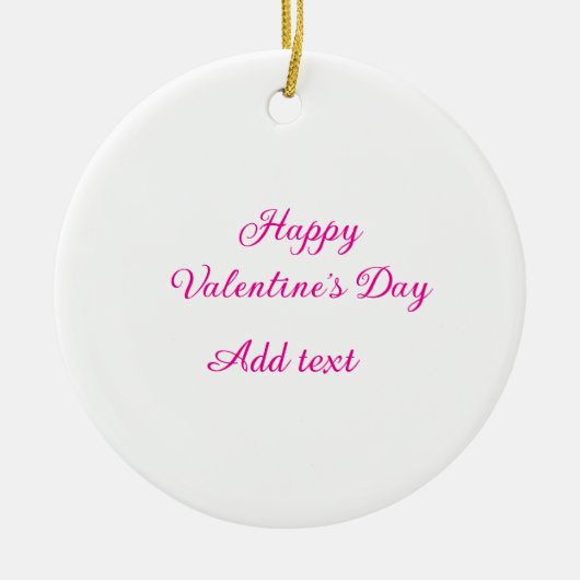 Happy Valentine's day pink text name message Keramisch Ornament (Voorkant)