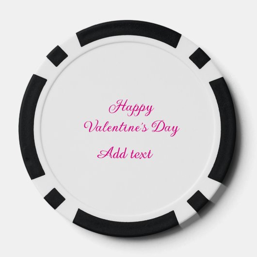 Happy Valentine's day pink text name message Poker Chips (Achterkant)