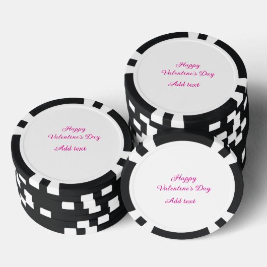 Happy Valentine's day pink text name message Poker Chips (Opstapeling)