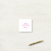 Happy Valentine's day pink text name message Post-it® Notes (Op bureau)