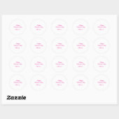 Happy Valentine's day pink text name message Ronde Sticker (Vel)