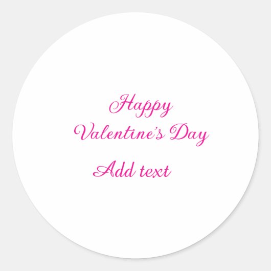 Happy Valentine's day pink text name message Ronde Sticker (Voorkant)