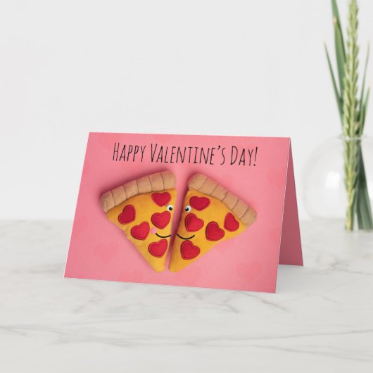 Happy Valentine's Day Pizza Love Slices Humor Feestdagen Kaart (Voorkant)