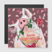 Happy Valentine's Day Playful Card Gentleman Pig (Voorkant / Achterkant)