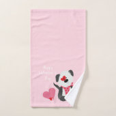 Happy Valentines Day Puppy Hearts Pink Bad Handdoek (Handdoek)