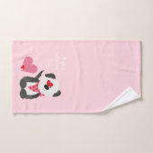 Happy Valentines Day Puppy Hearts Pink Bad Handdoek (Handdoek)