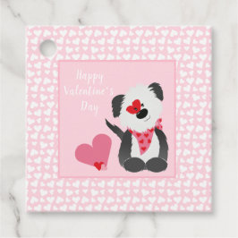 Happy Valentines Day Puppy Hearts Pink Bedankjes Labels