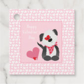 Happy Valentines Day Puppy Hearts Pink Bedankjes Labels (Voorkant)