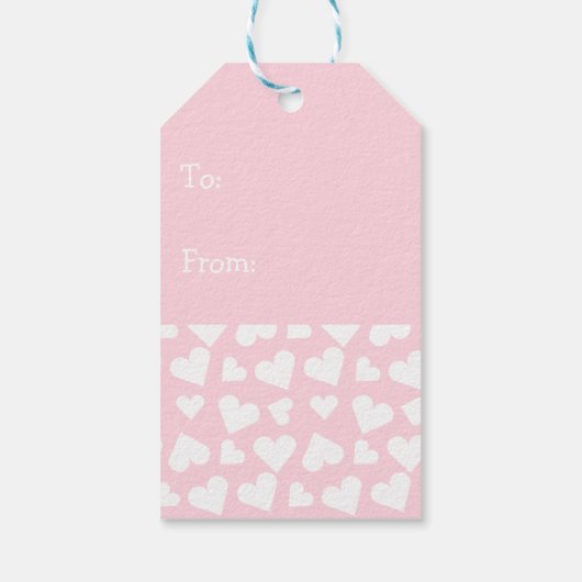 Happy Valentines Day Puppy Hearts Pink Cadeaulabel (Achterkant)