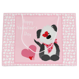 Happy Valentines Day Puppy Hearts Pink Groot Cadeauzakje
