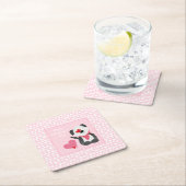 Happy Valentines Day Puppy Hearts Pink Kartonnen Onderzetters (Insitu)