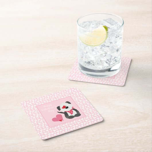 Happy Valentines Day Puppy Hearts Pink Kartonnen Onderzetters (Insitu)