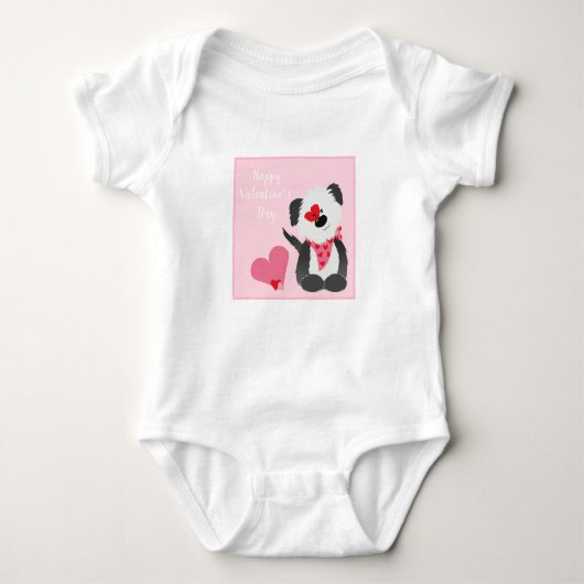 Happy Valentines Day Puppy Hearts Pink Romper (Voorkant)