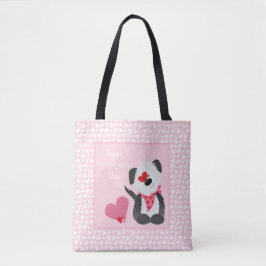 Happy Valentines Day Puppy Hearts Pink Tote Bag