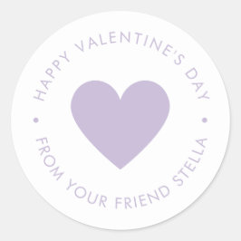 Happy Valentine's Day Purple Heart  Ronde Sticker