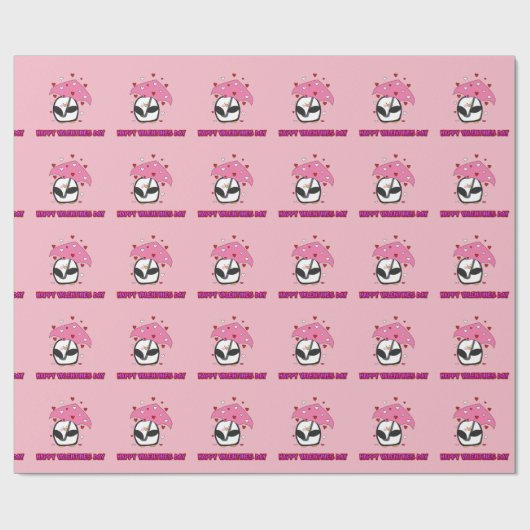 Happy Valentines Day Raining Hearts Cadeaupapier (Vlak)