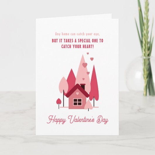 Happy Valentine's Day Real Estate Heart Spruces Feestdagen Kaart (Voorkant)