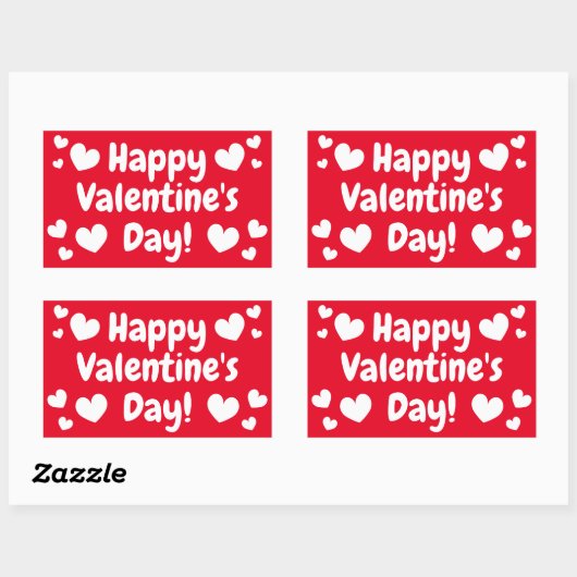 Happy Valentine's Day Rechthoekige Sticker (Vel)
