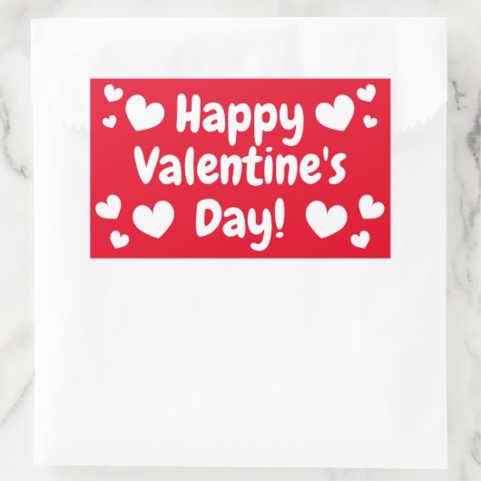 Happy Valentine's Day Rechthoekige Sticker (Tas)