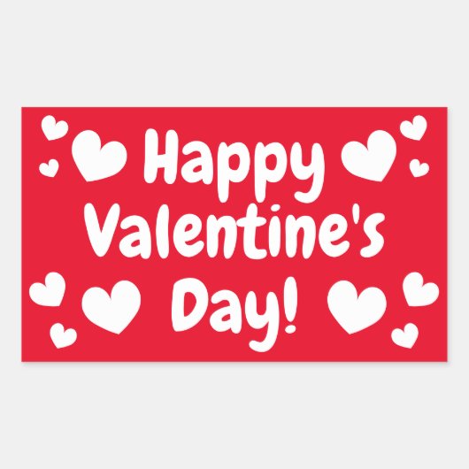 Happy Valentine's Day Rechthoekige Sticker (Voorkant)