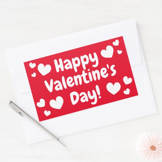 Happy Valentine's Day Rechthoekige Sticker (Envelop)